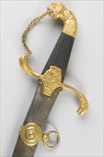 Détail de sabre d'officier de cavalerie légère à l'orientale, époque Premier Empire - Restauration