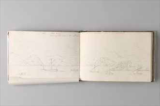 Felizarda Rudge, dessin d'un carnet de voyage, île d'Elbe, 1825-1826