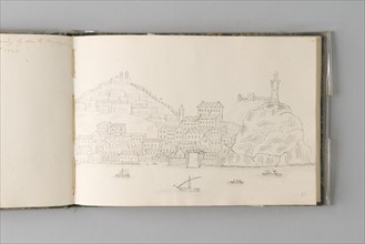 Felizarda Rudge, dessin d'un carnet de voyage, île d'Elbe, 1825-1826