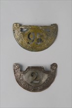 Deux soubassements de plaques de shako troupes modèle 1812, Epoque 1er Empire