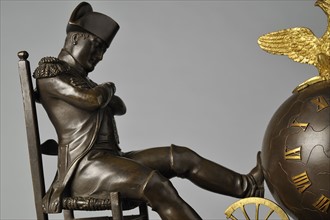 Pendule de cheminée, "L'Empereur Napoléon 1er assoupi à la veillée de Wagram" (détail)