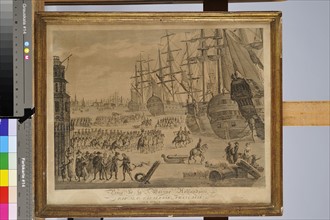 "Prise de la marine anglo-batave par la cavalerie française, sur mer le 19 Janvier 1795"