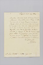 Lettre d'Henri-Gatien Bertrand à son frère Louis écrite à Sainte-Hélène