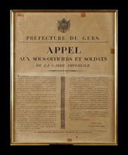 Affiche appelant les  sous-officiers et soldats de la Garde à rejoindre leurs anciens régiments, en 1815