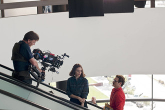 Her (2013) - filmstill Spike Jonze (director), Rooney Mara, Joaquin Phoenix on the set of Her (2013) - - - EDITORIAL USE