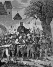 Deutscher Bauernkrieg, 1524-1526, Georg Mezler zieht aus Oberschüpf aus / German Peasants War, 1524-1526, Georg Mezler m