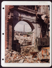 M.A.N. Factory At Nuremberg, Germany, Demolished By Allied Bombers. Rubble And Devastation At The Plant. Copyright: xpie