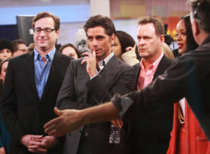 **FILE PHOTO** Dave Coulier Announces Cancer Battle On Live TV. NEW YORK, NY- JANUARY 29: Bob Saget, John Stamos, Dave C