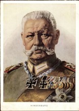 Bauer, Ehem. Generalfeldmarschall und Reichspräsident Paul von Hindenburg, Portrait *** Bauer, Former Field Marshal and