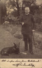 Generalfeldmarschall Paul von Hindenburg Ostern 1925 Schäferhund AUFNAHMEDATUM GESCHÄTZT