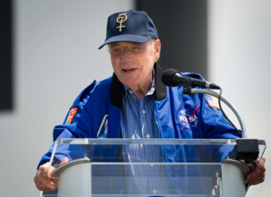 RECORD DATE NOT STATED  NASA Mercury Astronaut Scott Carpenter speaks during an unveiling ceremony of two USPS stamps th