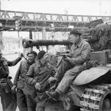The British Army in North-west Europe 1944-45 A Cromwell tank crew of C Squadron, 5th Royal Tank Regiment in Hamburg, 4