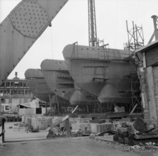 The British Army in North-west Europe 1944-45 Incomplete German U-boats abandoned at the Blohm and Voss shipyard in Hamb