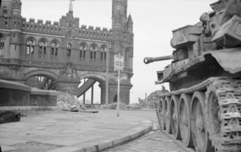 The British Army in North-west Europe 1944-45 A Cromwell tank of ÜA"! Squadron, 1st RTR, 7th Armoured Division, in positi