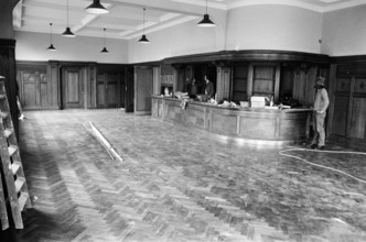 Anefo photo collection. Restoration Hotel De Wereld in Wageningen where the Capitulation took place in 1945; Interior of