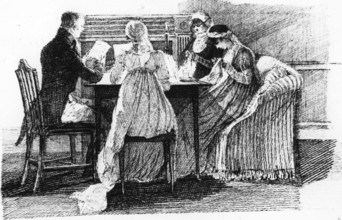 Bildnummer: 55862552  Datum: 01.01.1804  Copyright: imago/United Archives
Reading and Sewing 1804