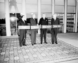 RECORD DATE NOT STATED NATO Paris Conference, 1954. Photographs of Marshall Plan Programs, Exhibits, and Personnel Copyr