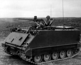 Vietnam: Army of the Republic of Vietnam (ARVN) troops in a M113 armoured vehicle. The Second Indochina War, known in Am