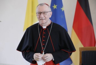 Kardinalstaatssekretär Pietro Parolin, Deutschland, Berlin, Schloss Bellevue, Gespräch mit Kardinalstaatssekretär Pietro