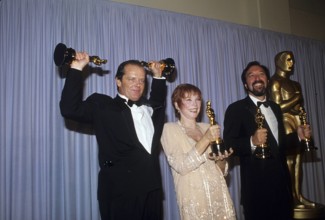 Jack Nicholson Shirley MacLaine and James L Brooks Academy Award Winners for Terms of Endearment