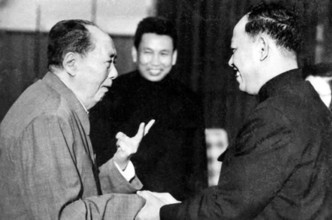 Cambodia: Khmer Rouge leaders Pol Pot and Ieng Sary meet Chairman Mao Zedong, Beijing, 1976. Khmer Rouge leaders Pol Pot