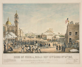Siege of Puebla ¦. Lithographer: Sarony, Major & Knapp, New York, founded ca. 1846 After: J. T. Shannon, American Copyri