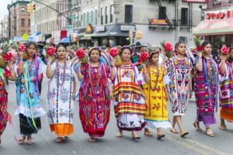 Cinco de Mayor Parade in Brooklyn in New York Folk dancers in the Cinco de Mayo Parade in the Sunset