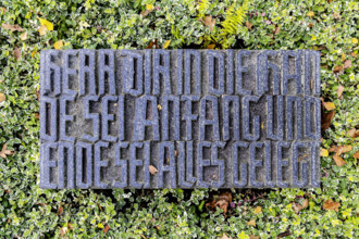 DEU, Deutschland, Baden-Württemberg, Stuttgart, 23.10.2019: Pragfriedhof Stuttgart im Herbst. Grab des Pfarrers und Lyri