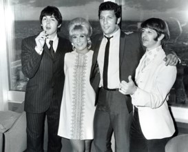 Beatles Paul McCartney and Ringo Starr with Dusty Springfield and Tom Jones at a Melody Maker Award
