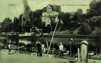 Lübeck Schleswig Holstein, Blick auf den Elb Trave Kanal mit Kaisertor !AUFNAHMEDATUM GESCHÄTZT!