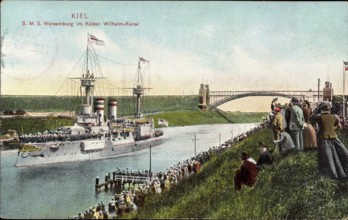 Kiel in Schleswig Holstein, S.M.S. Weissenburg im Kaiser Wilhelm Kanal