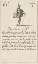 Karel IX; Charles Neufe; Card game with rulers of France; Cartes des Rois de france.playing Card with a Representation o