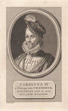Portret van Karel IX, koning van Frankrijk.Portrait of Charles IX, king of France. In the context of its name, function