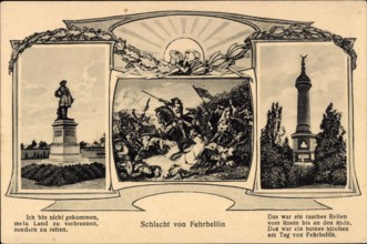 Fehrbellin in Brandenburg, Denkmal, Säule, Schlacht von Fehrbellin *** Fehrbellin in Brandenburg, monument, column, batt