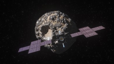 This illustration, updated in April 2022, depicts NASA s Psyche spacecraft. Set to launch in August 2022, the Psyche mis