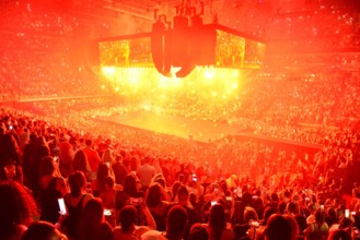 MIAMI FL NOVEMBER 13 Drake performs on stage during the Drake Aubrey and The Three Migos Tour at