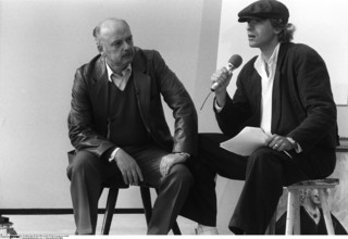 T Gottschalk Moderator re K Kujau Fälscher Hitlertagebücher 09 85 Thomas Gottschalk und Kon