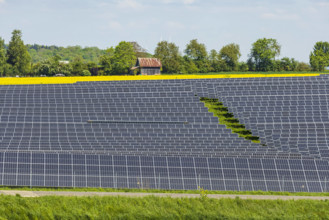 Landwirtschafteliche Fläche genutzt als Solarfeld. Bei Nellingen auf der Schwäbischen Alb. // 09.05.2025: Nellingen, Bad