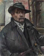 Self-Portrait with Hat and Coat, 1915. Lovis Corinth (German, 1858-1925). Oil on canvas; framed: 118.1 x 97.5 x 8.3 cm (