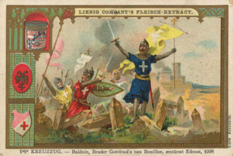 First Crusade, Balduin, brother of Gottfried of Bouillon, storms Edessa, 1098 / Bilderserie Erster Kreuzzug, Balduin, Br