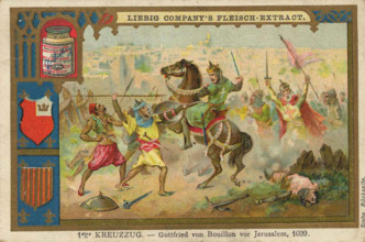 First Crusade, Gottfried of Bouillon before Jerusalem, 1099 / Bilderserie Erster Kreuzzug, Gottfried von Bouillon vor Je