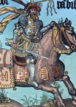 Geschichte der Kreuzzüge Ritter Gottfried von Bouillon auf seinem Schlachtroß Crusade 1910s 1920s