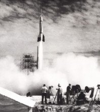 Bumper Wac liftoff at the Long Range Proving Ground located at Cape Canaveral, Florida. At White Sands, New Mexico, the