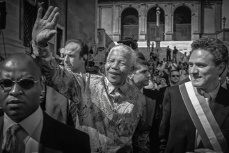 South African President Nelson Mandela to Rome