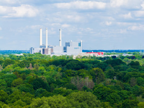 MUNICH, GERMANY - MAY 25, 2025: Combined Heat and Power Plant in the south of Munich.