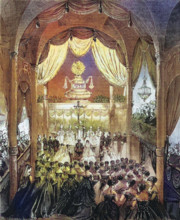 Die Trauung von Umberto I. und seiner Cousine Margarethe am 22. April 1868 in der Kathedrale von Turin, Umberto I., Umbe