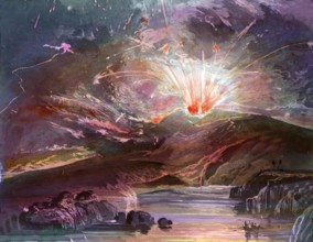 Volcanism the Volcano Mont Pelee on the Island Martinique at the Disaster in April 1902 in April of