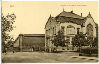 Dominik Kreuzinger Volksbücherei Eger (Bohemia). Dominik Kreuzinger Volksbücherei (1909-1910; Max of Loos) Copyright: xp