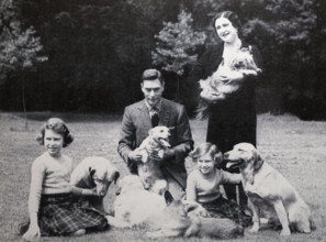 Photograph of King George VI (1895-1952), the Queen Mother (1900-2002), Queen Elizabeth II (1926 -) and Princess Margare