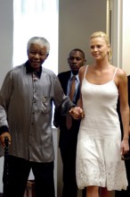 SOUTH AFRICA MANDELA CHARLISE THERON South African Oscar winner Charlize Theron burst into tears